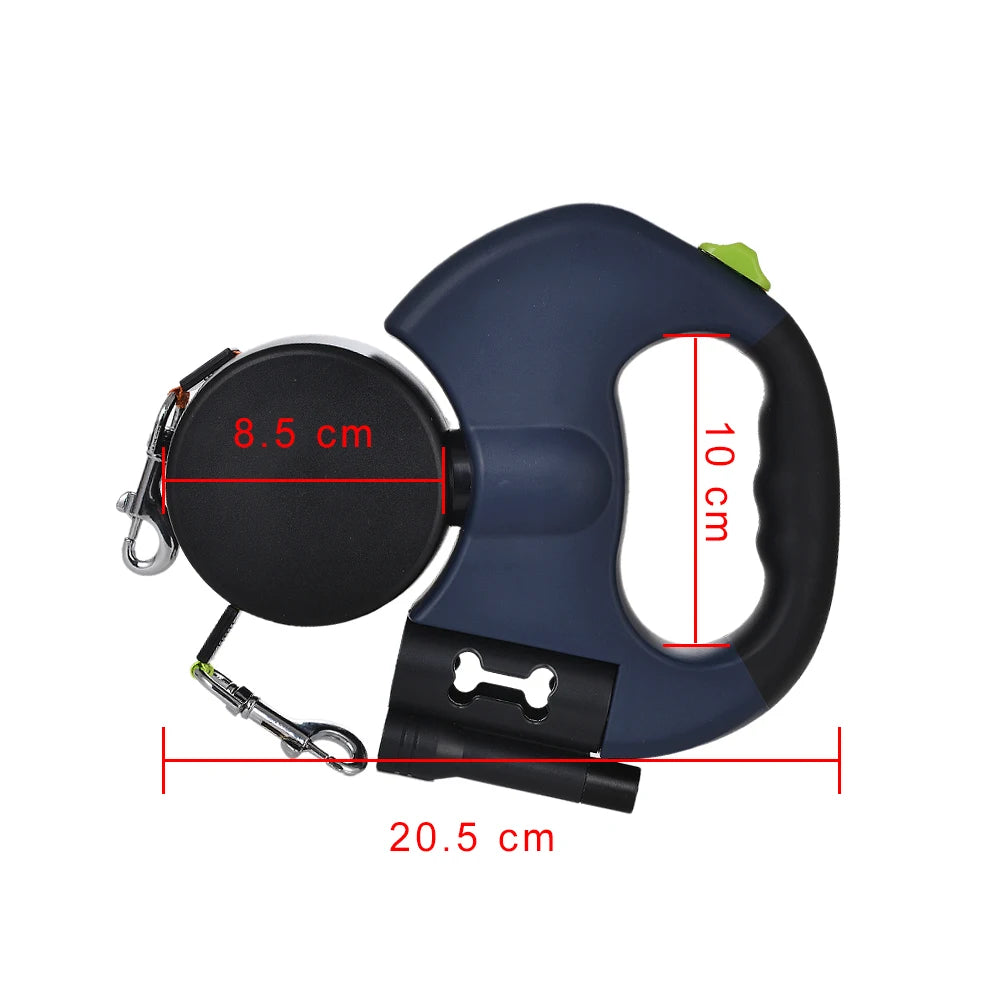 3m Retractable Dog Leash For Small Dogs Reflective Dual Pet Leash Lead 360 Swivel No Tangle Double Dog Walking Leash With Lights exovai.com