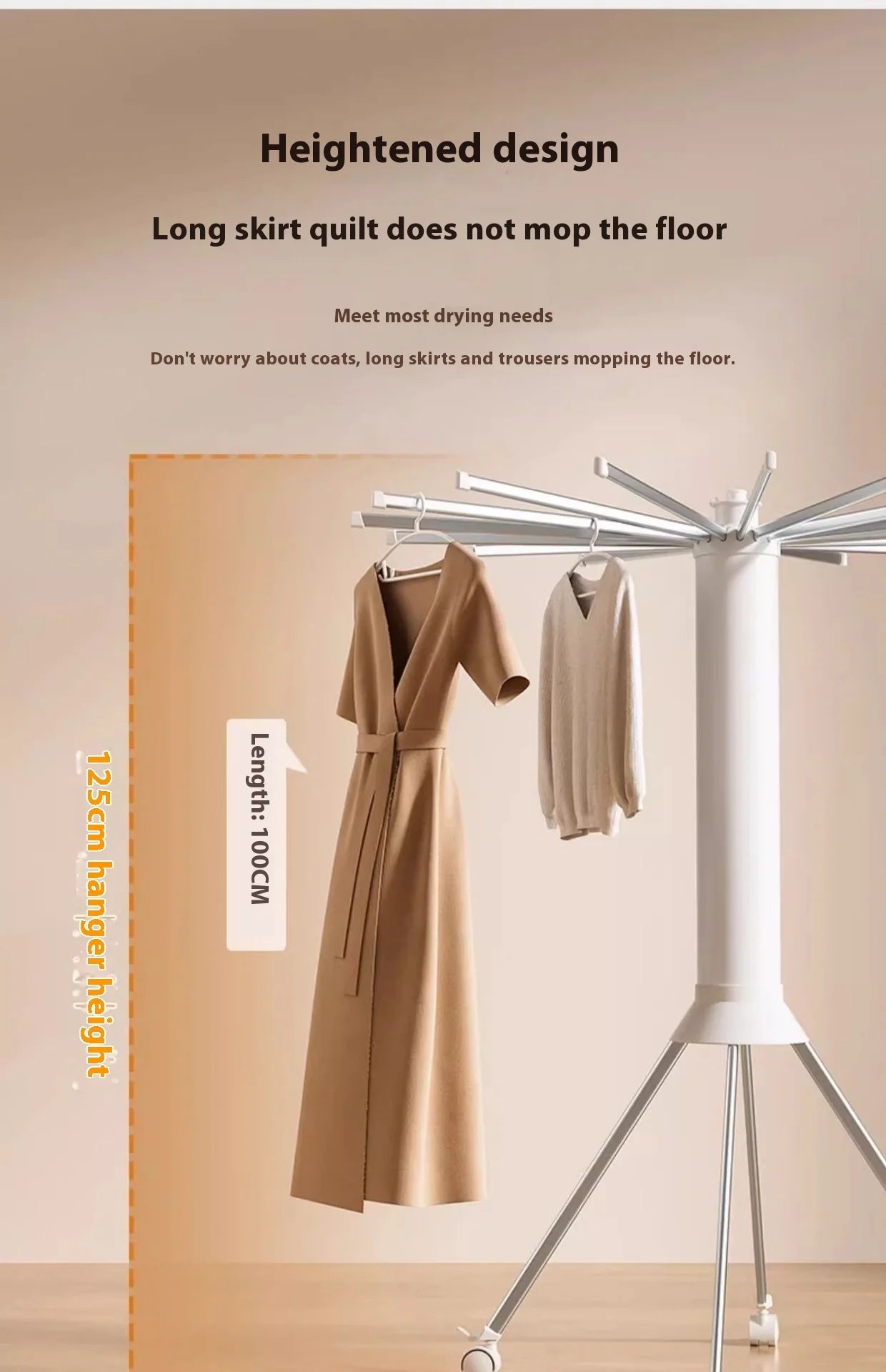 Foldable Clothes Drying Rack Octopus Type Floor Standing Balcony Clothes Drying Portable Rotating Drying Rod Clothes Dryer exovai.com