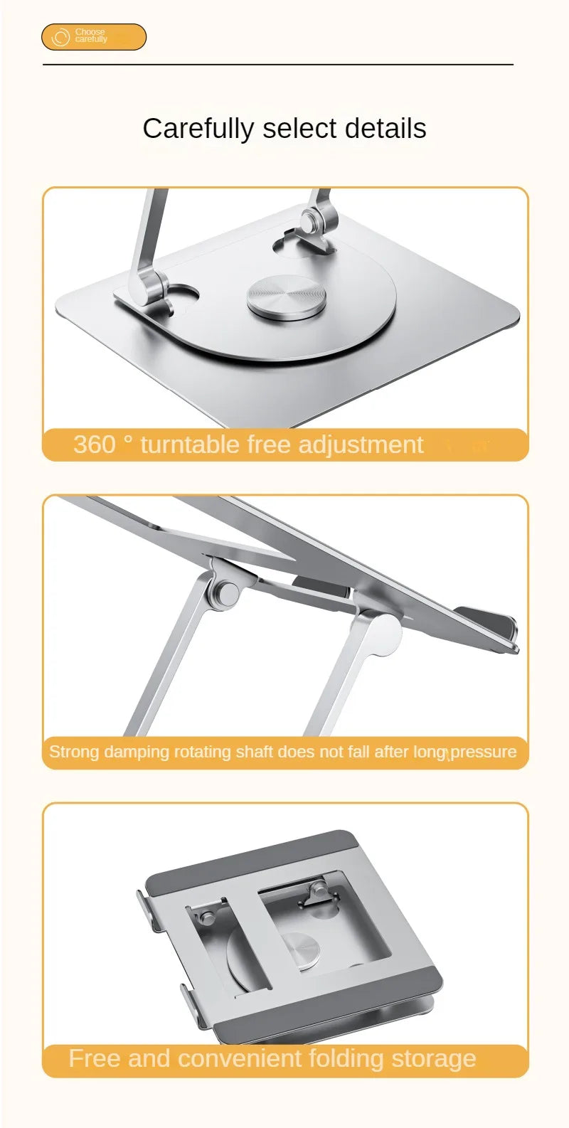 Laptop Stand 360° Rotating Base Foldable Computer Desk Riser  Aluminum Alloy Compatible MacBook Pro/Air Notebook 10- 17.5Inches exovai.com