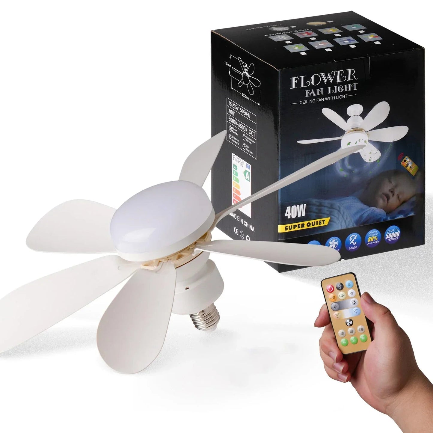 Ceiling Fan Light LED 30W 40W Simple Lights with E27 Remote Control for Home Living Room Study Household Decorative Fan Lighting exovai.com