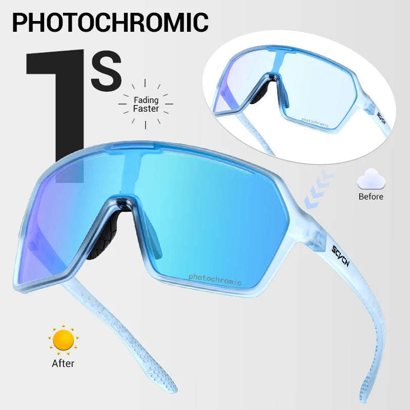 SCVCN New Photochromic Sunglasses MTB Cycling Glasses Outdoor Sports Running Drving Goggles UV400 Protection Bike Eyewear exovai.com