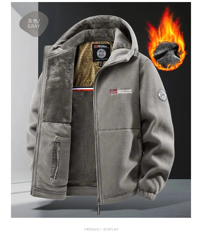 Winter New Fashion Trend Retro Sports Thick Warm Lamb Wool Jacket Men's Casual Loose Comfortable High-Quality Plus Size Jacket exovai.com