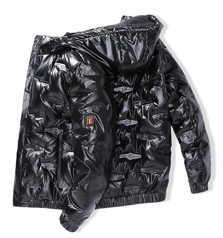 Winter Hot Sale Hooded Men Parkas Fashion Casual Glossy Cotton Jackets Outdoor Thicken Warm Male Clothing Quality Comfortable exovai.com