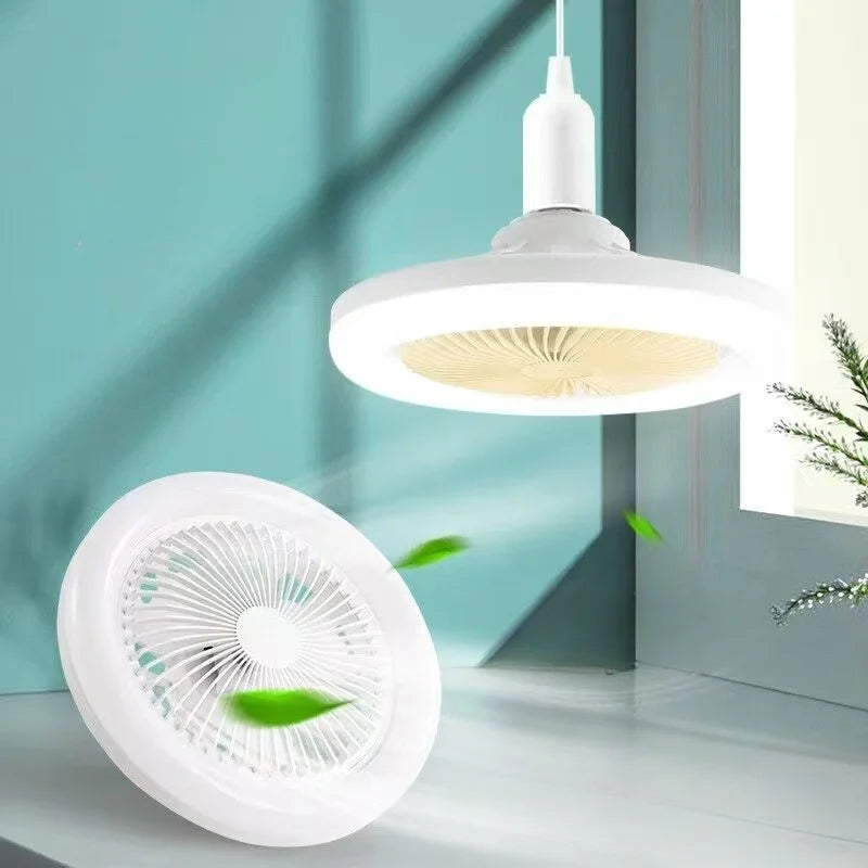 Rotatable 3in1 Ceiling Fan with Remote Control Lighting Lamp E27 Converter Base Lighting Base Bedroom Living Room Miflame exovai.com