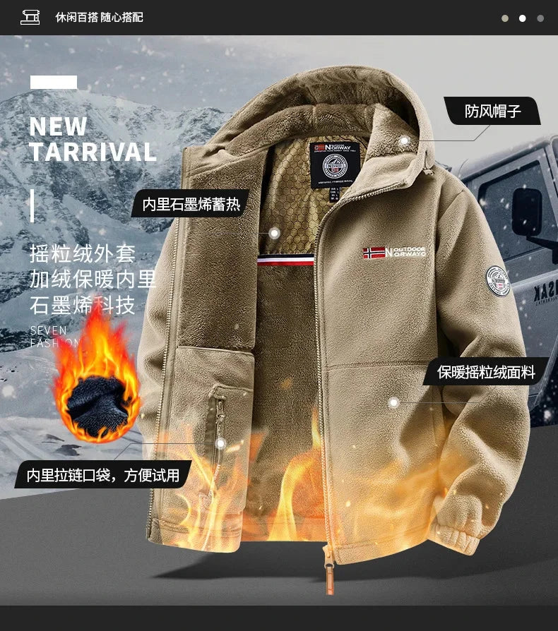 Winter New Fashion Trend Retro Sports Thick Warm Lamb Wool Jacket Men's Casual Loose Comfortable High-Quality Plus Size Jacket exovai.com