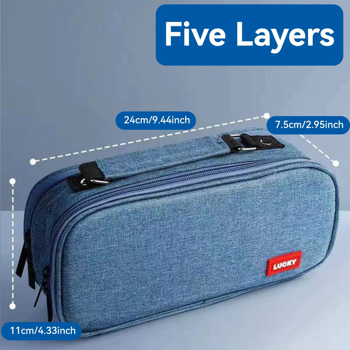 Pen Storage Bag Pencil Case 4 Layer Large Capacity Cosmetic High Quality Study Supplies Simple Student Stationary Boxes exovai.com