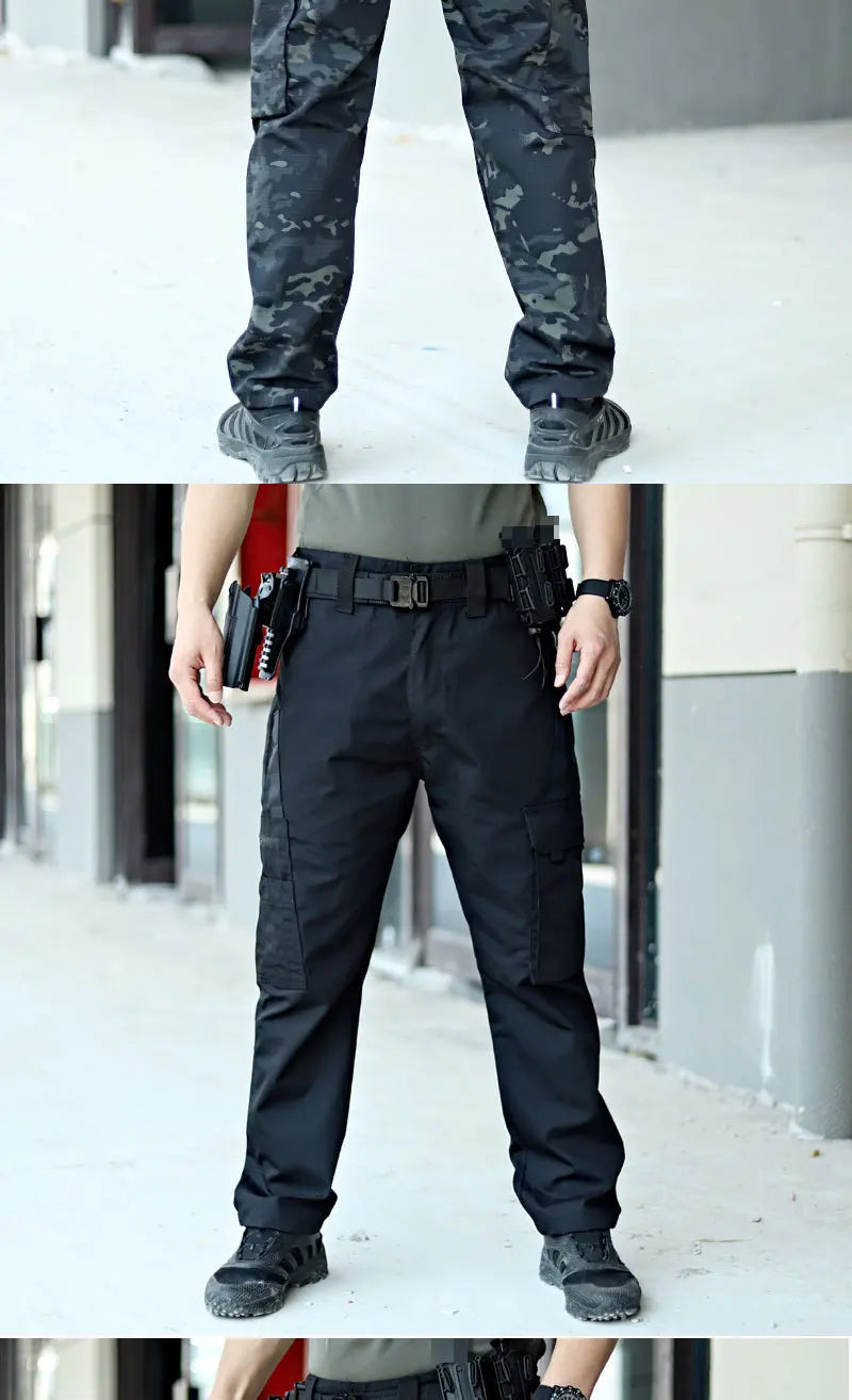2024 Men's Tactical Pants Outdoor Work Casual Cargo Trousers Waterproof Multi-pocket Wear-Resistant Outdoor Training Trousers exovai.com