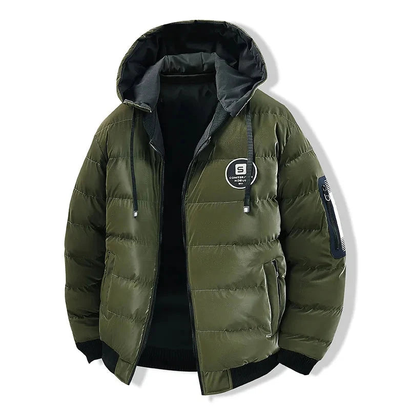 Double Sided Outerwear Men's New Cotton Padded Parkas Men Autumn Winter Jacket Brand Warm Comfortable Down Jacket Removable Hat exovai.com