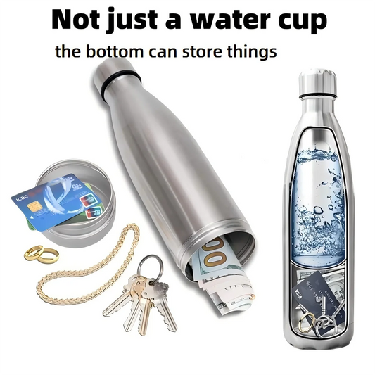HEE RAK 750ml Secret Hidden Steel Water Bottle Compartment Stash Spot Can Hidding Storage for Cards Keys Cash Safe Money Box exovai.com
