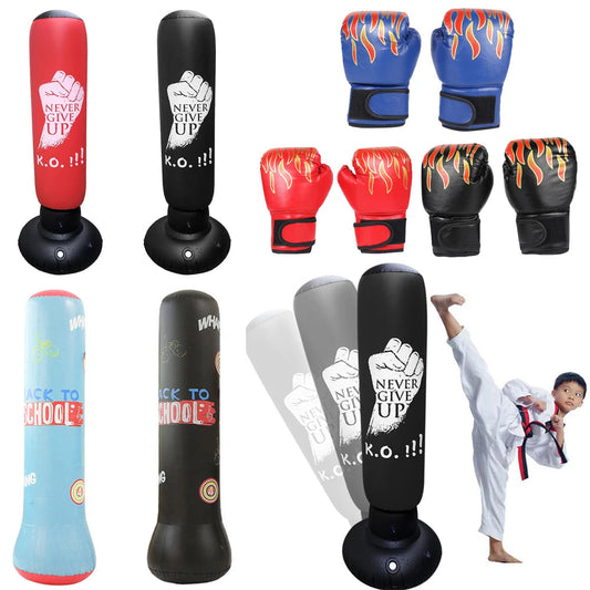 Inflatable Punching Boxing Bag Fitness Training Boxing Sack PVC Sports Fight Column Toy Kids Boxing Fight Pressure Sandbag exovai.com