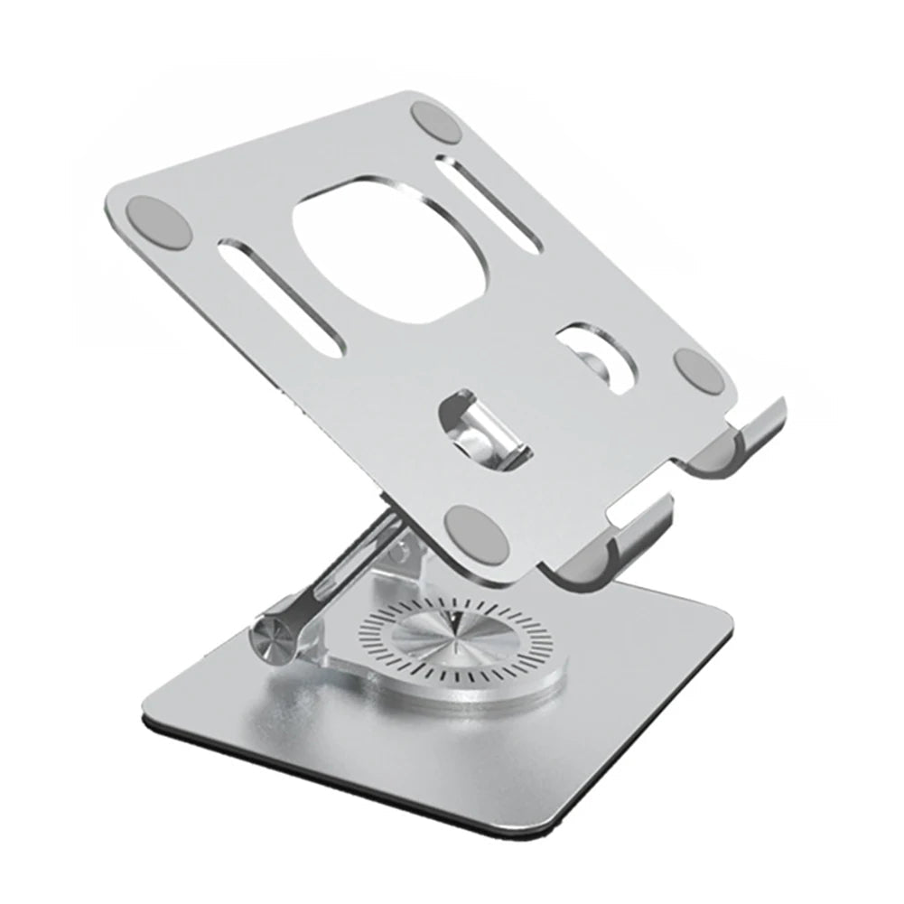 Foldable Mobile Phone Holder 360 Degree Rotating Hollowed Tablet Riser Anti Slip Tablet Holder Height Adjustable for 4.7-12 Inch exovai.com