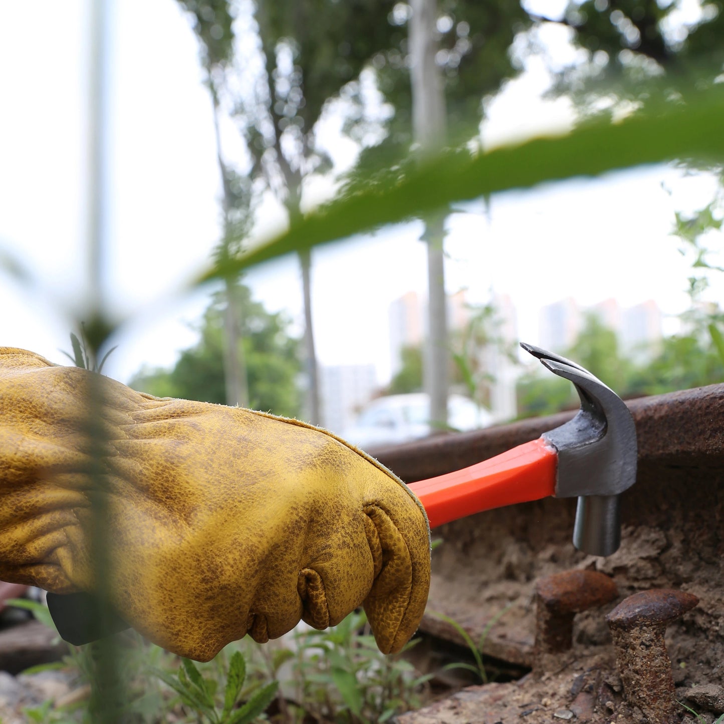 Leather Working Gloves for Gardening,Thornproof Gardening Gloves for Men and Women,Heavy Duty Leather Work Gloves Men exovai.com