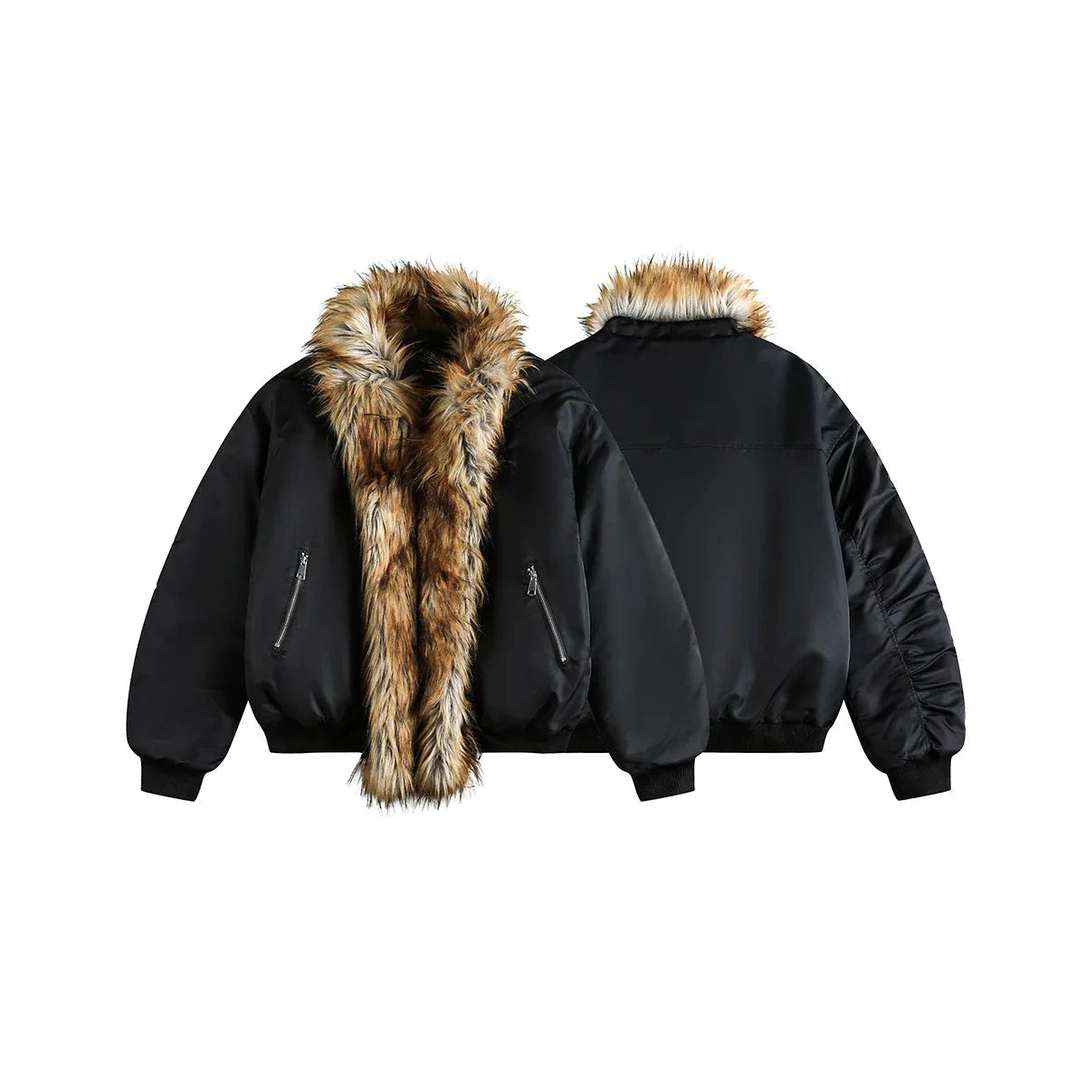 Men Winter Jackets Fur Collar Thicken Warm Parkas Coat Streetwear Harajuku Hip Hop Oversized Padded Jackets Outwear exovai.com