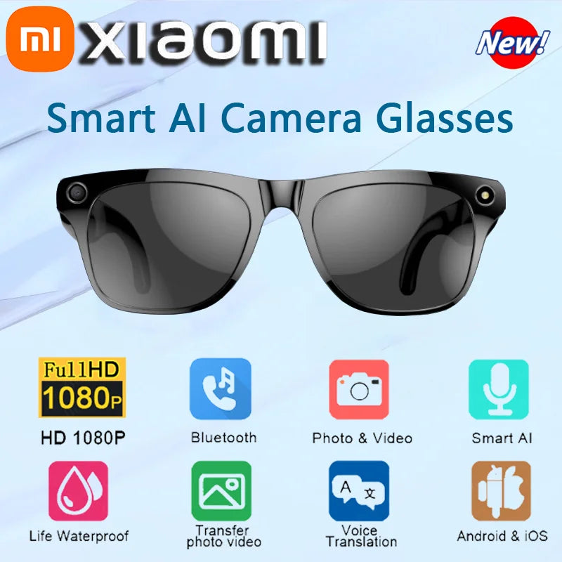 Xiaom 8K HD Smart Glasses Chat GPT 100MP Camera Bluetooth Call 260Mah Battery Voice Assistant Control Smart Glasses for Men exovai.com