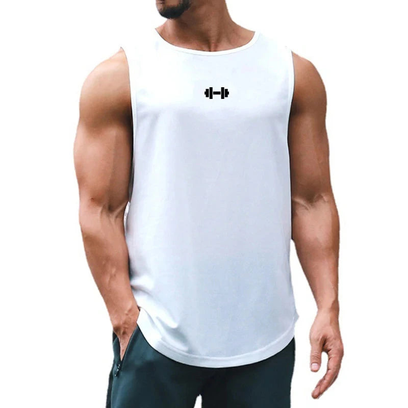 Summer Men's Gym Tank Top Fitness Training Clothing Quick-drying Loose Bodybuilding Sleeveless Shirt Men Fashion Basketball Vest exovai.com
