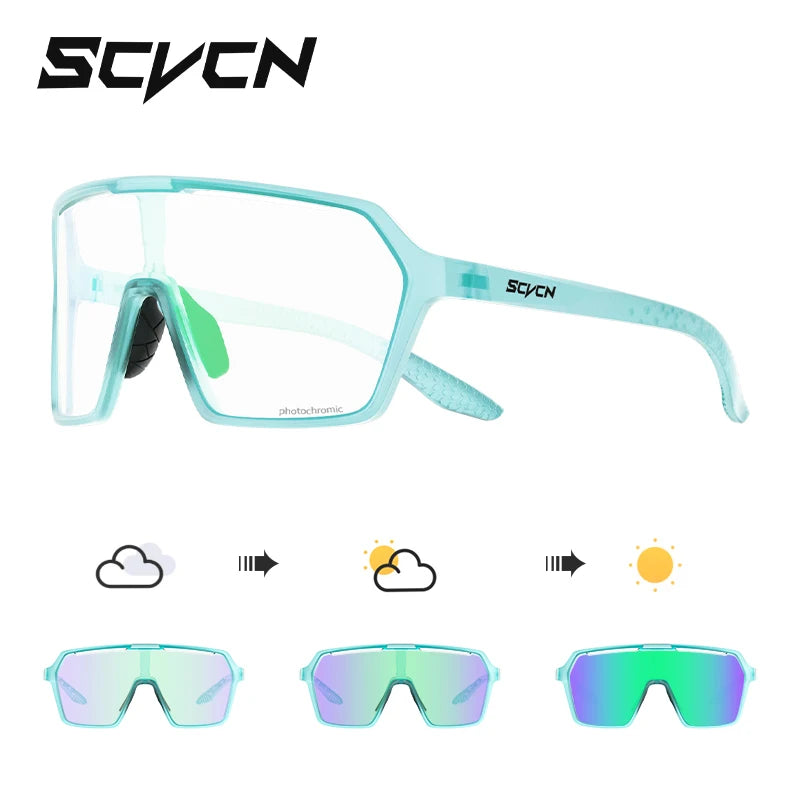 SCVCN New Photochromic Sunglasses MTB Cycling Glasses Outdoor Sports Running Drving Goggles UV400 Protection Bike Eyewear exovai.com
