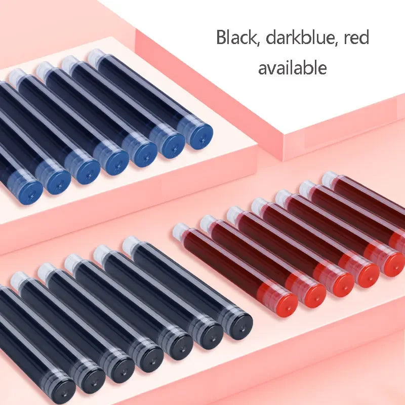53Pcs Fountain Pen Set School Student Pens Replacable Ink Set Black/Blue/Red ink 0.38 mm Office Writing Supplies Stationery exovai.com
