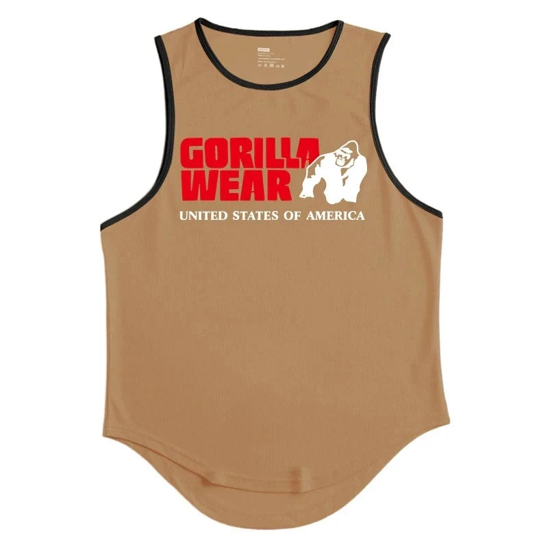 Gym Top Men Men's Clothing Fitness Clothes Shirt Bodybuilding Vests Man Vest Singlet Singlets Muscular Stringer T-shirts Tops exovai.com