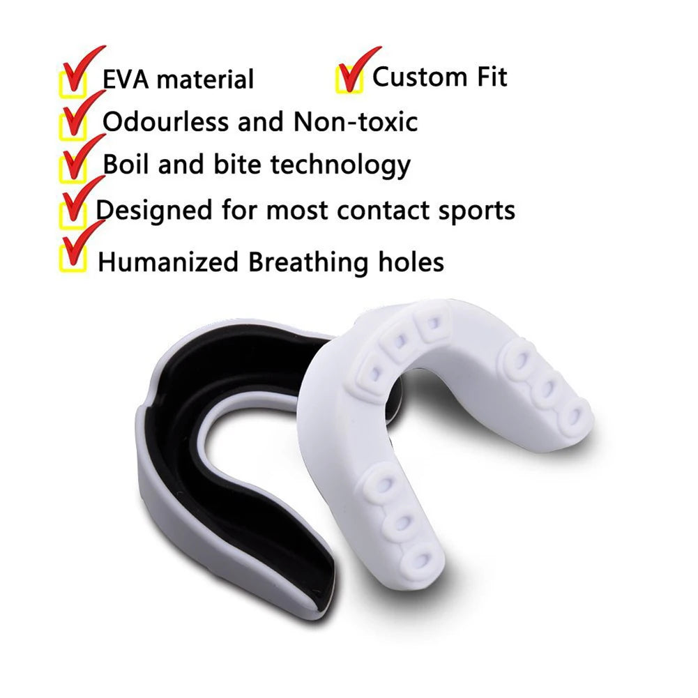 Fighting Training Mouth Guard Boxing Gum Shield Slim Fit Adult Sports Mouthguard Football Wrestling Boxing Teeth Protection exovai.com