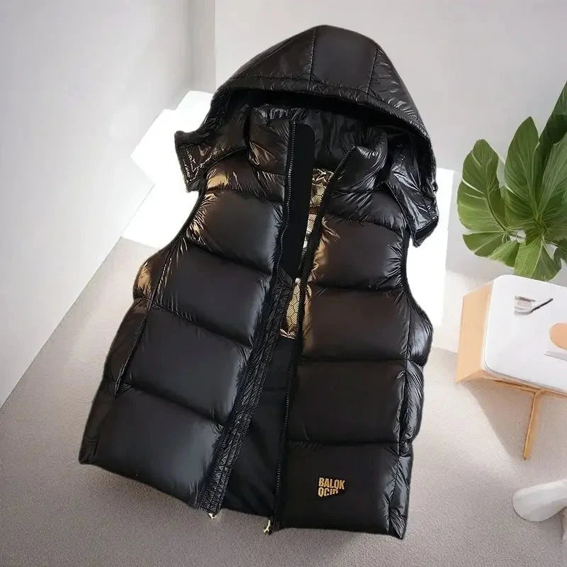 Couples Thickened down Cotton Vest Men's Autumn Winter Cold Resistance Fashion Outerwear Large Size Jacket Shoulder Backless exovai.com