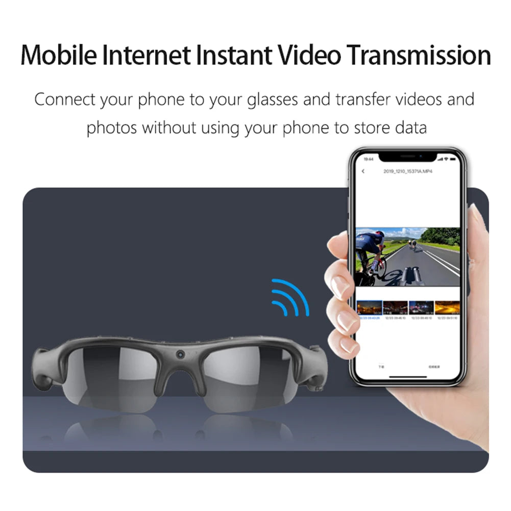 Smart Camera Glasses Video Sunglasses WiFi 1080P HD Video Recording Camera Glasses for Car Cycling Driving Hiking Fishing exovai.com