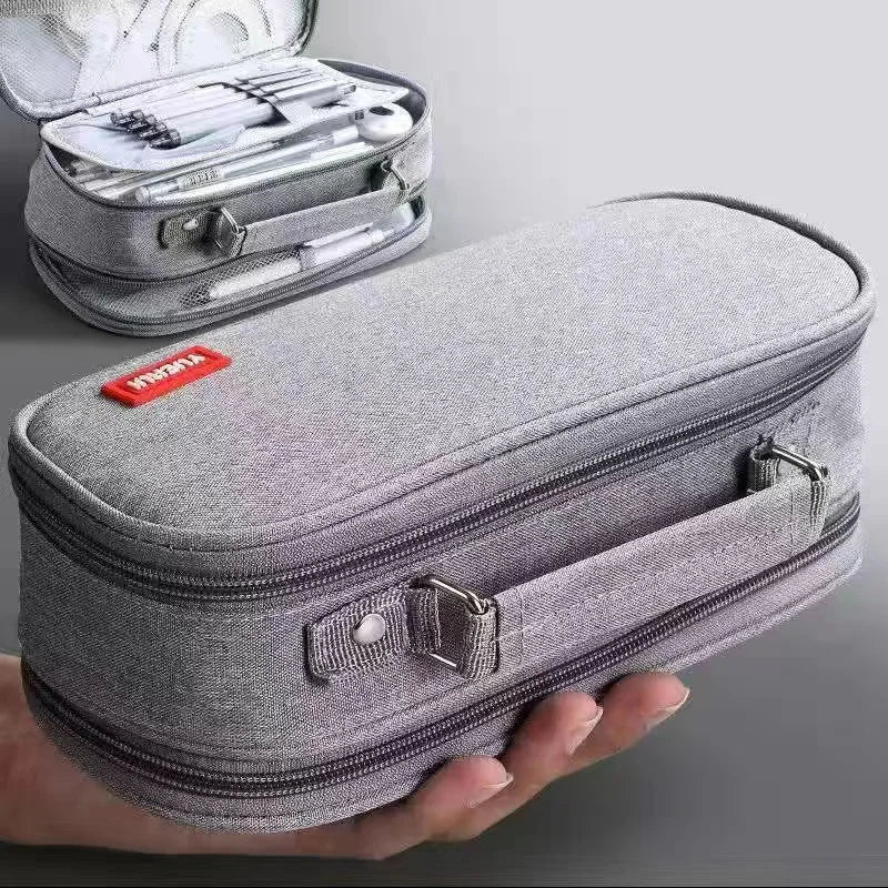 Pen Storage Bag Pencil Case 4 Layer Large Capacity Cosmetic High Quality Study Supplies Simple Student Stationary Boxes exovai.com