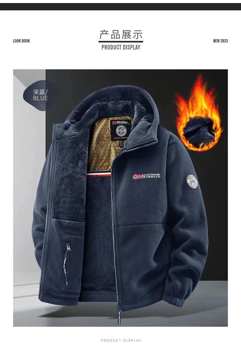 Winter New Fashion Trend Retro Sports Thick Warm Lamb Wool Jacket Men's Casual Loose Comfortable High-Quality Plus Size Jacket exovai.com