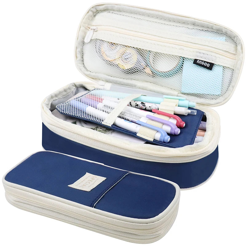 Large Big Creative Pencil Case Cute Boy Girl Kawaii Pencil Cases Storage Kids Pen Bag Stationery Box School Students Supplies exovai.com