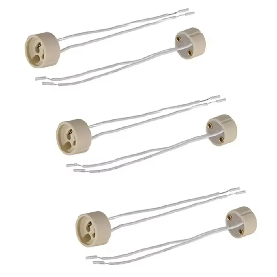 10-100PCS stück GU10 led-leuchten birne basis halogen sockel led lampe halter keramik körper draht anschluss buchse exovai.com