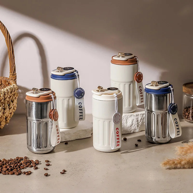 450ml Thermos Bottle Smart Display Temperature 316 Stainless Steel Vacuum Cup Office Coffee Cup Business Portable Thermal Mug exovai.com