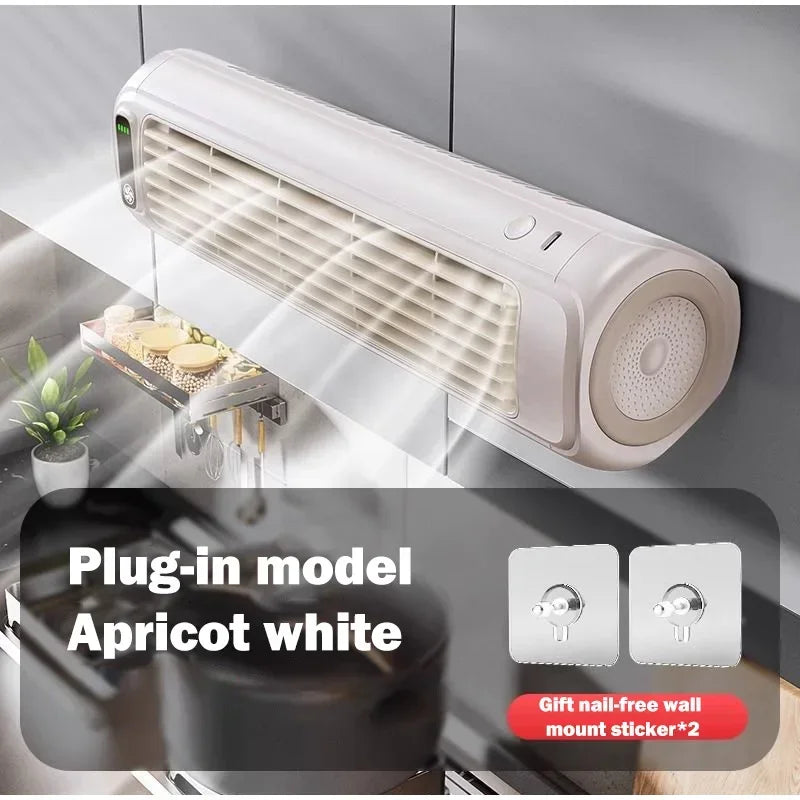 Wall Mounted Air Conditioning Fan Silent Rechargeable Convenient Cooling Electric Fan Home Kitchen Bathroom No Drilling Fan exovai.com