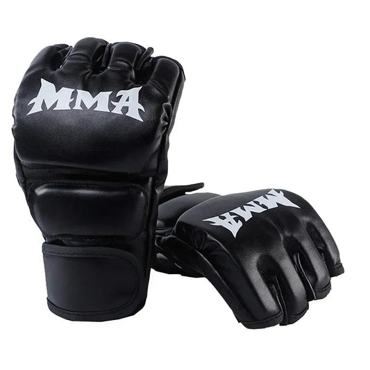 1 Pair Of Pu Boxing Gloves Mma Gloves Half Finger Sandbag Taekwondo Muay Thai Gloves Professional Boxing Training Equipment exovai.com