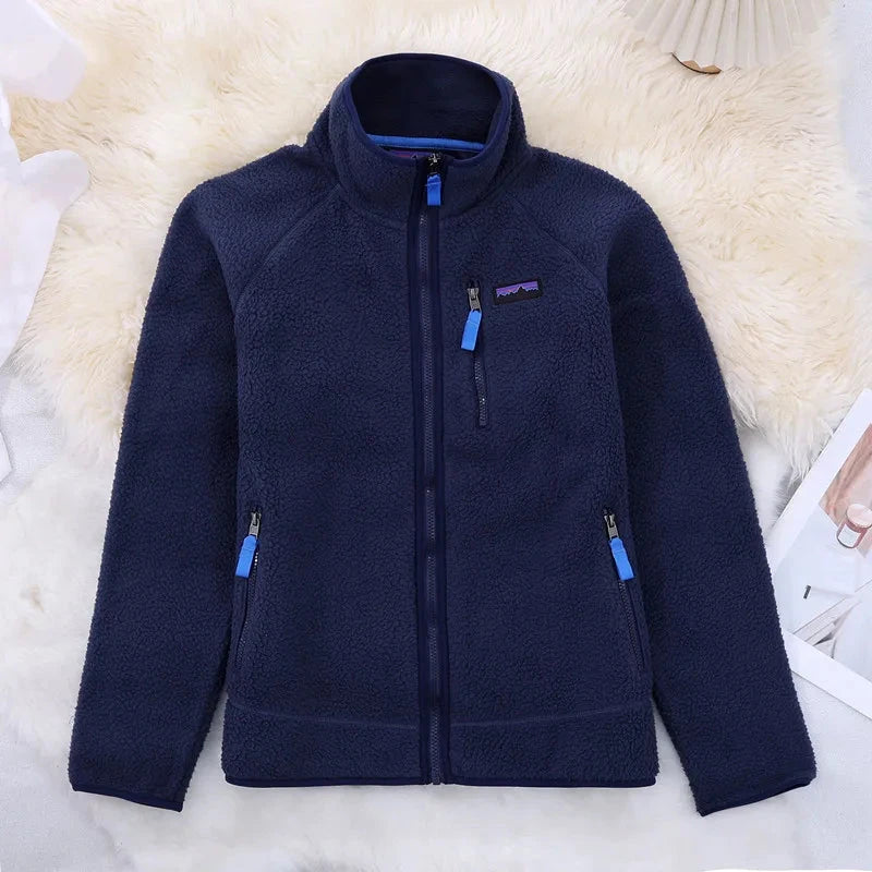 Outdoor Fleece Jackets for Men and Women Wool for Warmth Standing Collar Thickened Fleece Sports Autumn and Winter Parkas Coat exovai.com