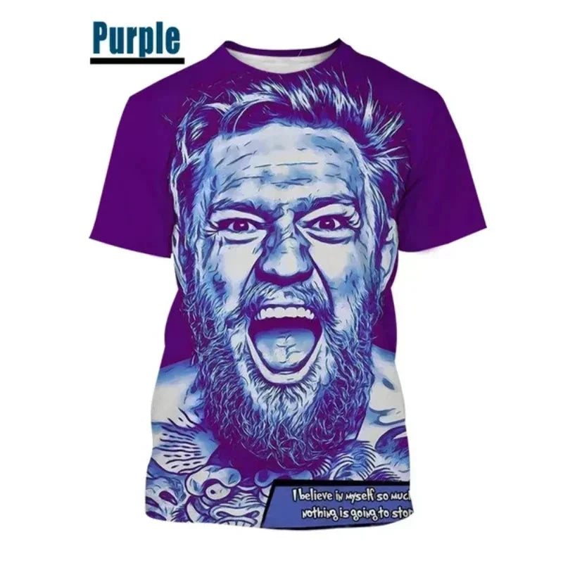 Fashion Men Clothing New Integrated Fighting McGregor 3D Print T-shirt Personality Harajuku Street Unisex Oversized T Shirt Tops exovai.com