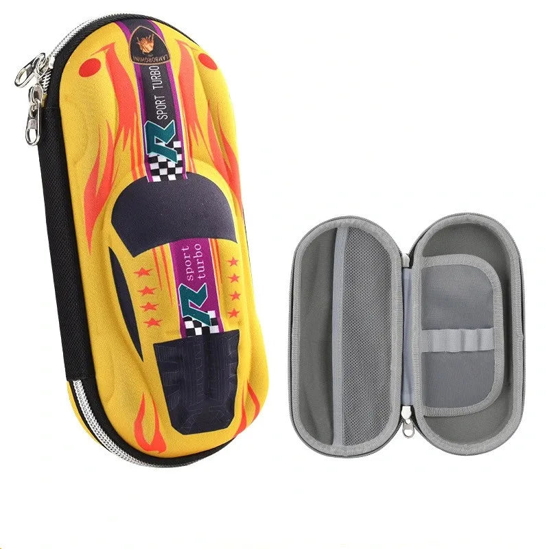 3D Racing Car Pencil Cases Cartoons School Pencil Case For Children Stationery Box EVA PU Plastic Pen Case Boy Cute Pen Bag exovai.com