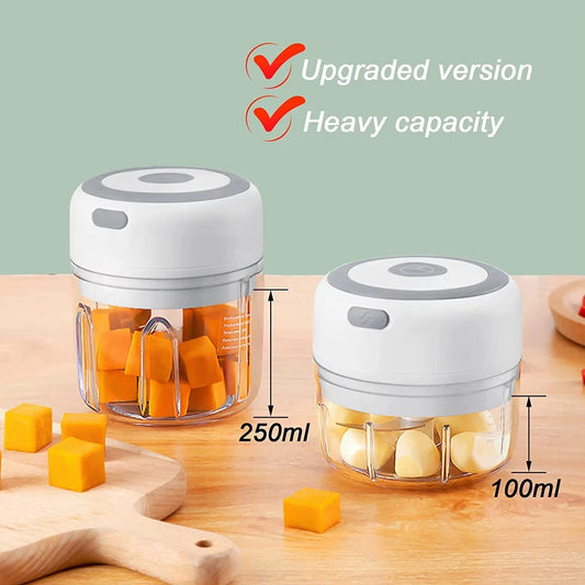 Electric Mini Garlic Chopper USB Meat Grinder Garlic Masher Machine Sturdy Durable Crushed Ginger Vegetable Crusher Kitchenware exovai.com