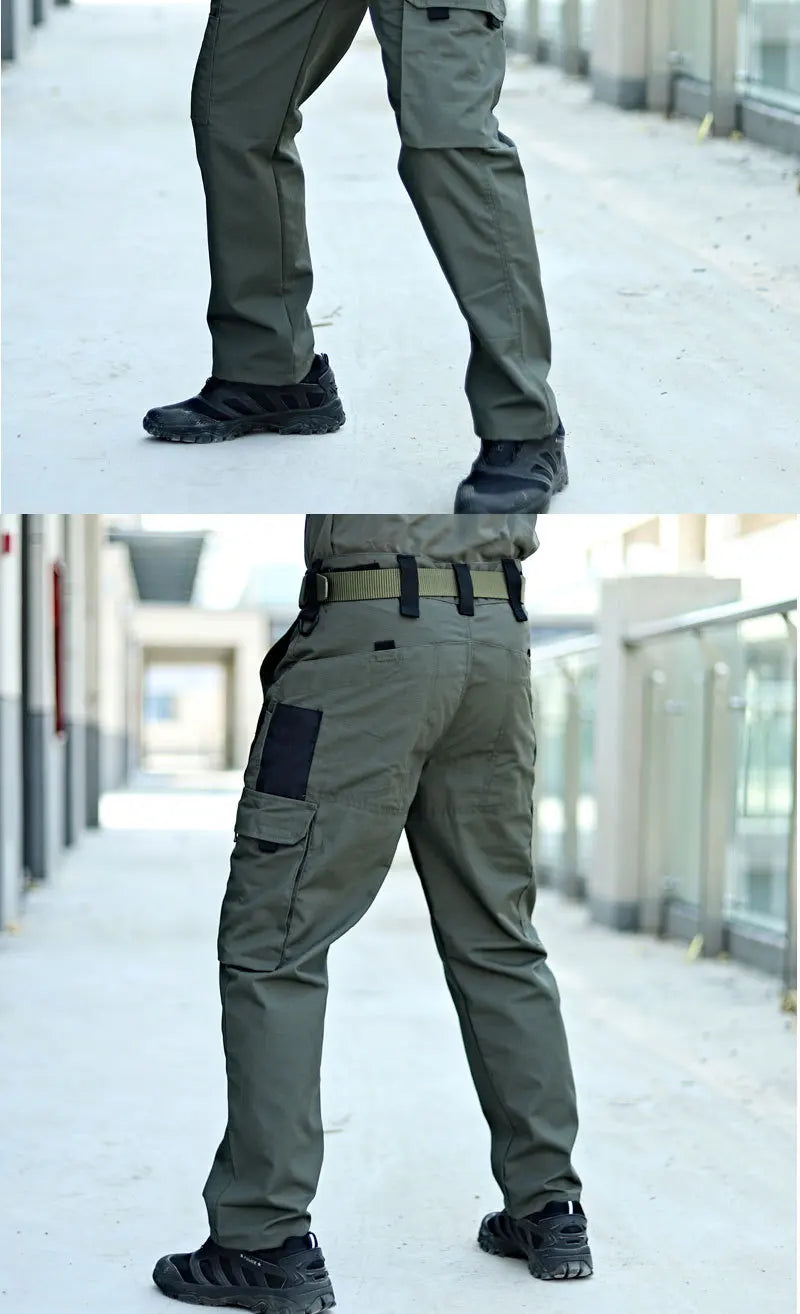 2024 Men's Tactical Pants Outdoor Work Casual Cargo Trousers Waterproof Multi-pocket Wear-Resistant Outdoor Training Trousers exovai.com