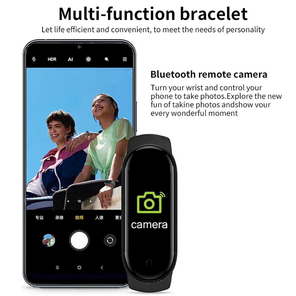 M6 Smart Watch Men Women Fitness Smart Bracelet Sports Band Heart Rate Blood Pressure Monitor Waterproof Multi-function Watches exovai.com