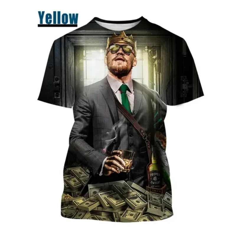 Fashion Men Clothing New Integrated Fighting McGregor 3D Print T-shirt Personality Harajuku Street Unisex Oversized T Shirt Tops exovai.com
