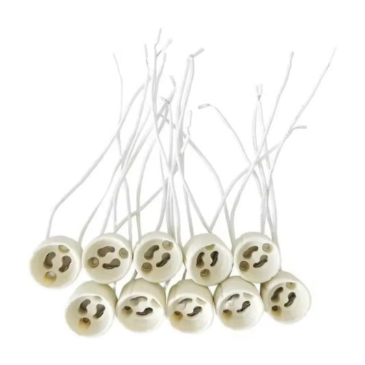 10-100PCS stück GU10 led-leuchten birne basis halogen sockel led lampe halter keramik körper draht anschluss buchse exovai.com
