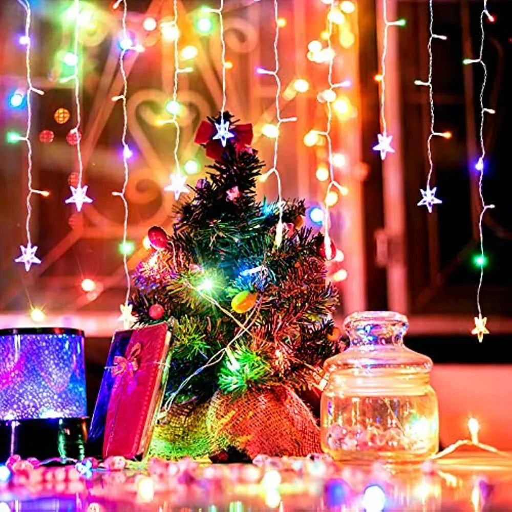 Christmas Decoration Lights Outdoor 20m 864 LED Street Garlands Icicle Lights Outdoor Waterproof Curtain Fairy String Light exovai.com