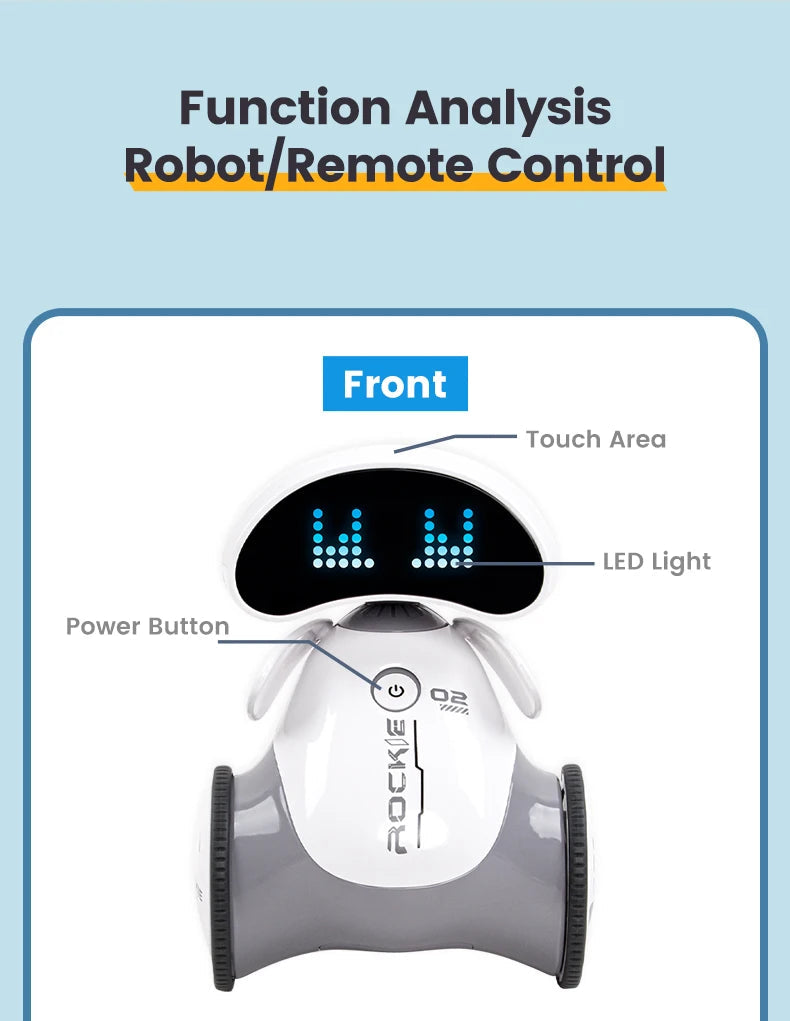 Robot Rc Emo Smart Intelligent Infrared Touch Sensor 2.4G Wireless Programming Robo Remote Control Robot Toys for Boys Girls exovai.com