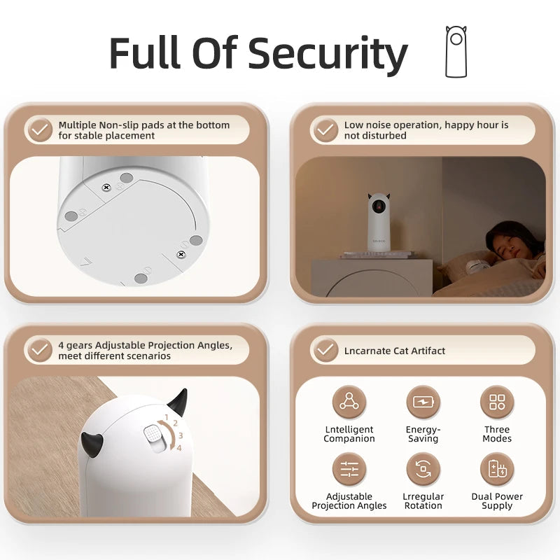 ROJECO Automatic Cat Toys Interactive Smart Teasing Pet LED Laser Indoor Cat Toy Accessories Handheld Electronic Cat Toy For Dog exovai.com