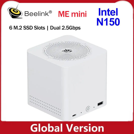 NEW Home Network Storage MINI Host Beelink ME Mini Intel Twin Lake N150 LPDDR5 4800MHz 12GB RAM 2T SSD WiFi6 4K Dual 2.5 Lan exovai.com