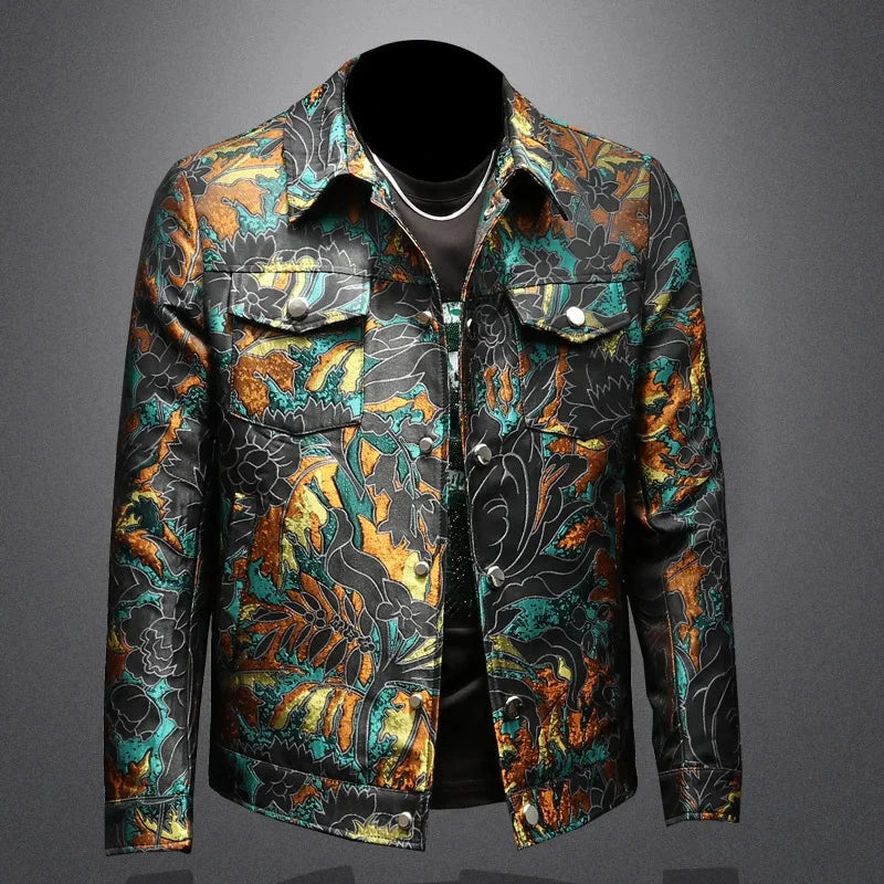High Quality Jacquard Jacket Men Luxury Embroidery Bomber Jacket Fashion Casual Business Outwear Coats Men Clothing 2025 Spring exovai.com