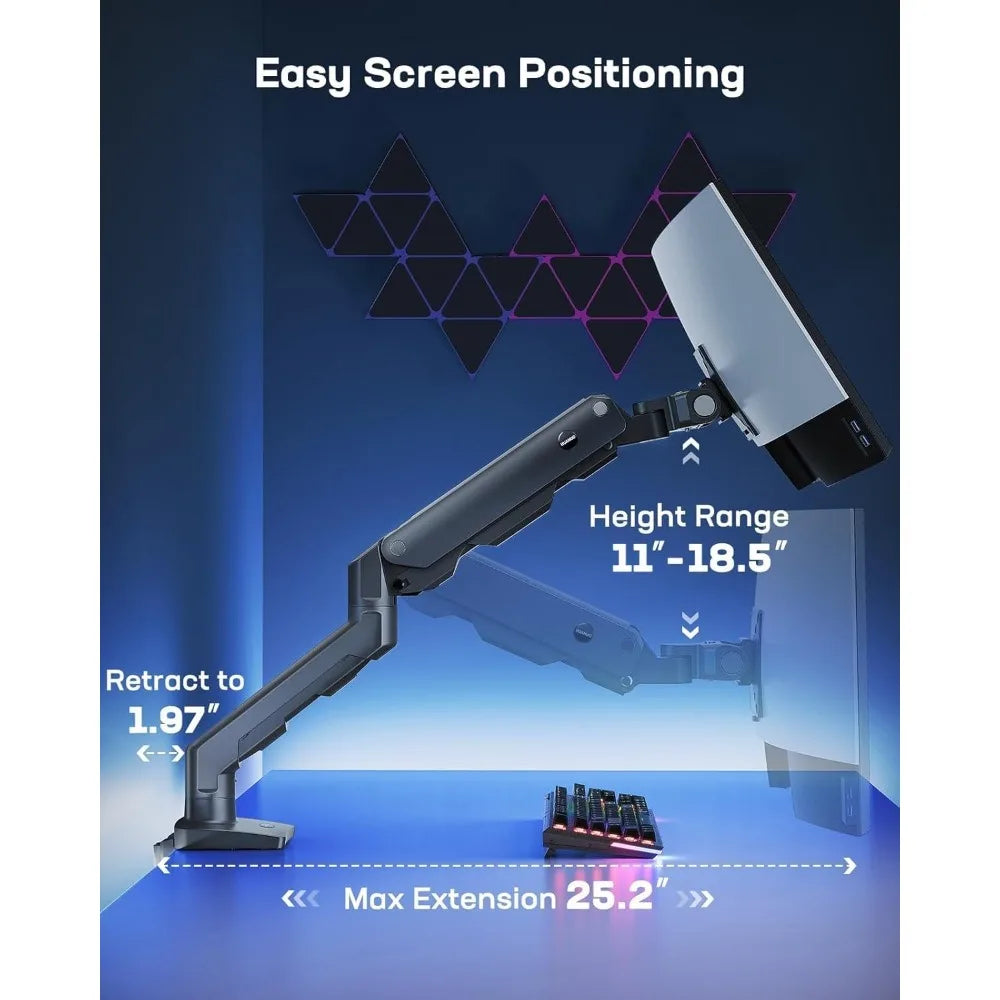 Heavy Duty Monitor Arm for 49 inches Screens up to 35 lbs, Aluminum Ultrawide Screen Arm for Samsung Odyssey G9 and More exovai.com