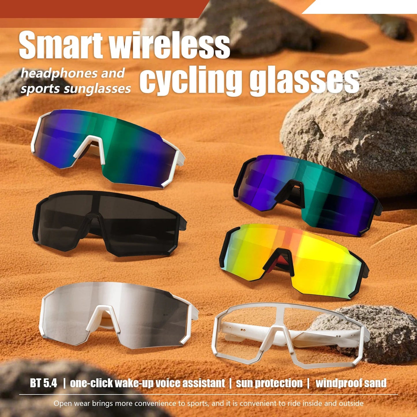 LIGE New Smart Cycling Glasses Men AI Voice Assistant Smart Sunglasses Outdoor Sport Bluetooth Call Music Smart Glasses Women exovai.com