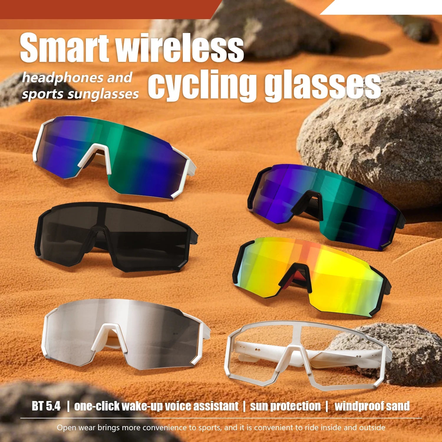 LIGE New Smart Cycling Glasses Men AI Voice Assistant Smart Sunglasses Outdoor Sport Bluetooth Call Music Smart Glasses Women exovai.com