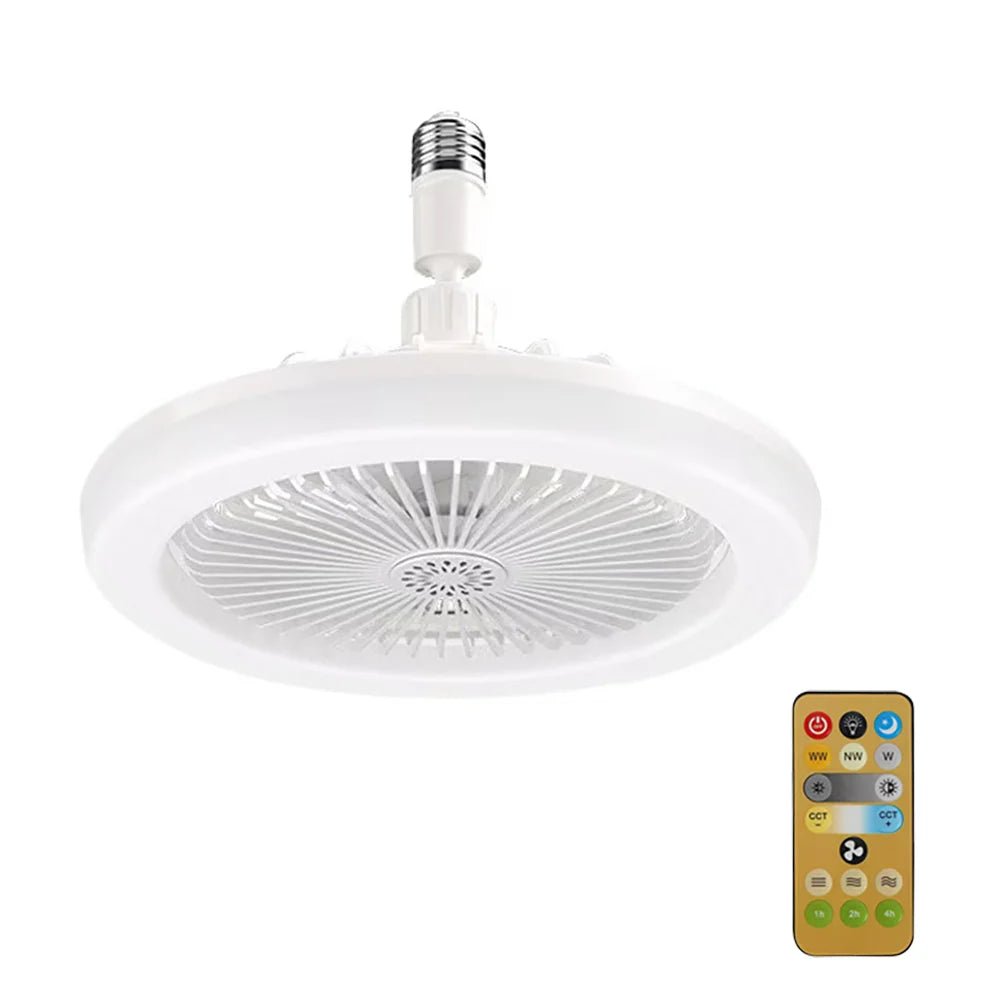 Rotatable 3in1 Ceiling Fan with Remote Control Lighting Lamp E27 Converter Base Lighting Base Bedroom Living Room Miflame exovai.com