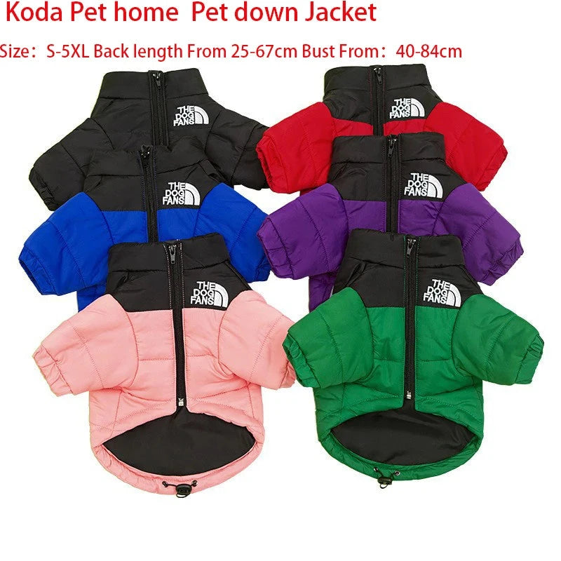 Dog Coat Dog Warm Jacket, 4 Legs Covered Waterproof Windproof Reflective Warm Dog Vest, Zippered Adjustable Outdoor Dog Snow Jac exovai.com